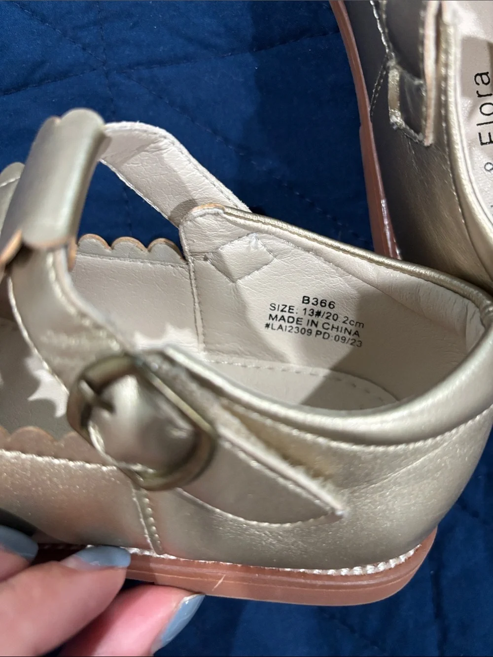 Kids' Felix and Flora Gold Mary Jane Shoes